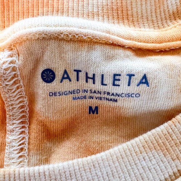 Athleta Sundown Sweatshirt Tie Dye Acapulco Orange Size Medium - Picture 7 of 11